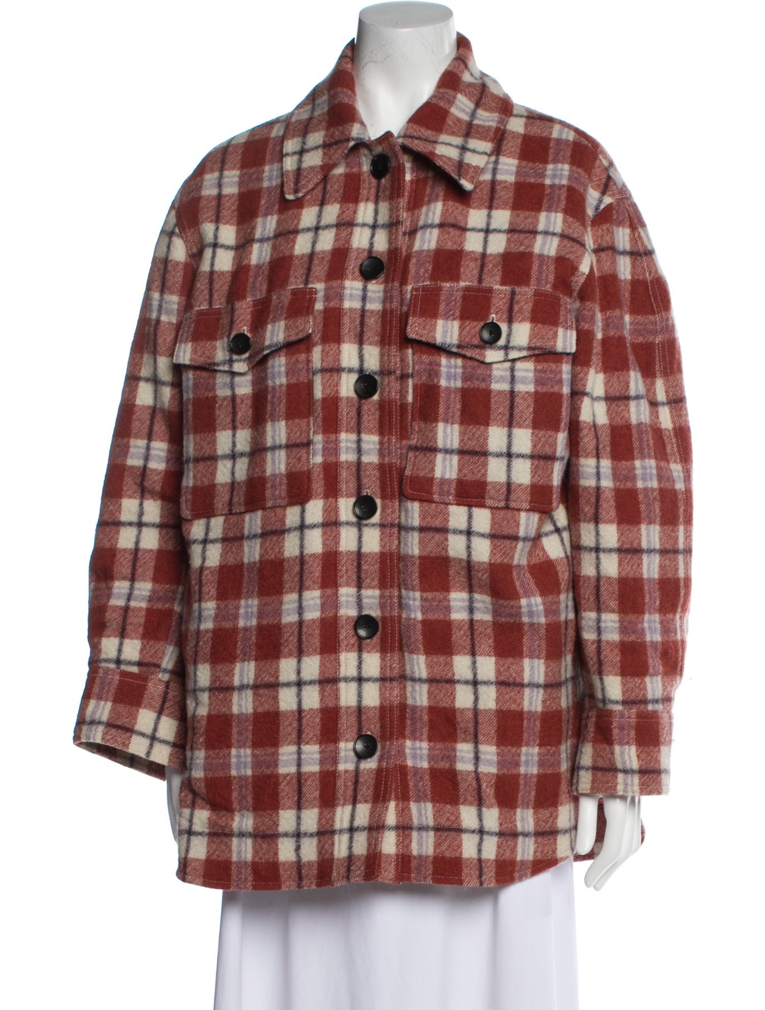 Étoile Isabel Marant Wool Plaid Print Coat