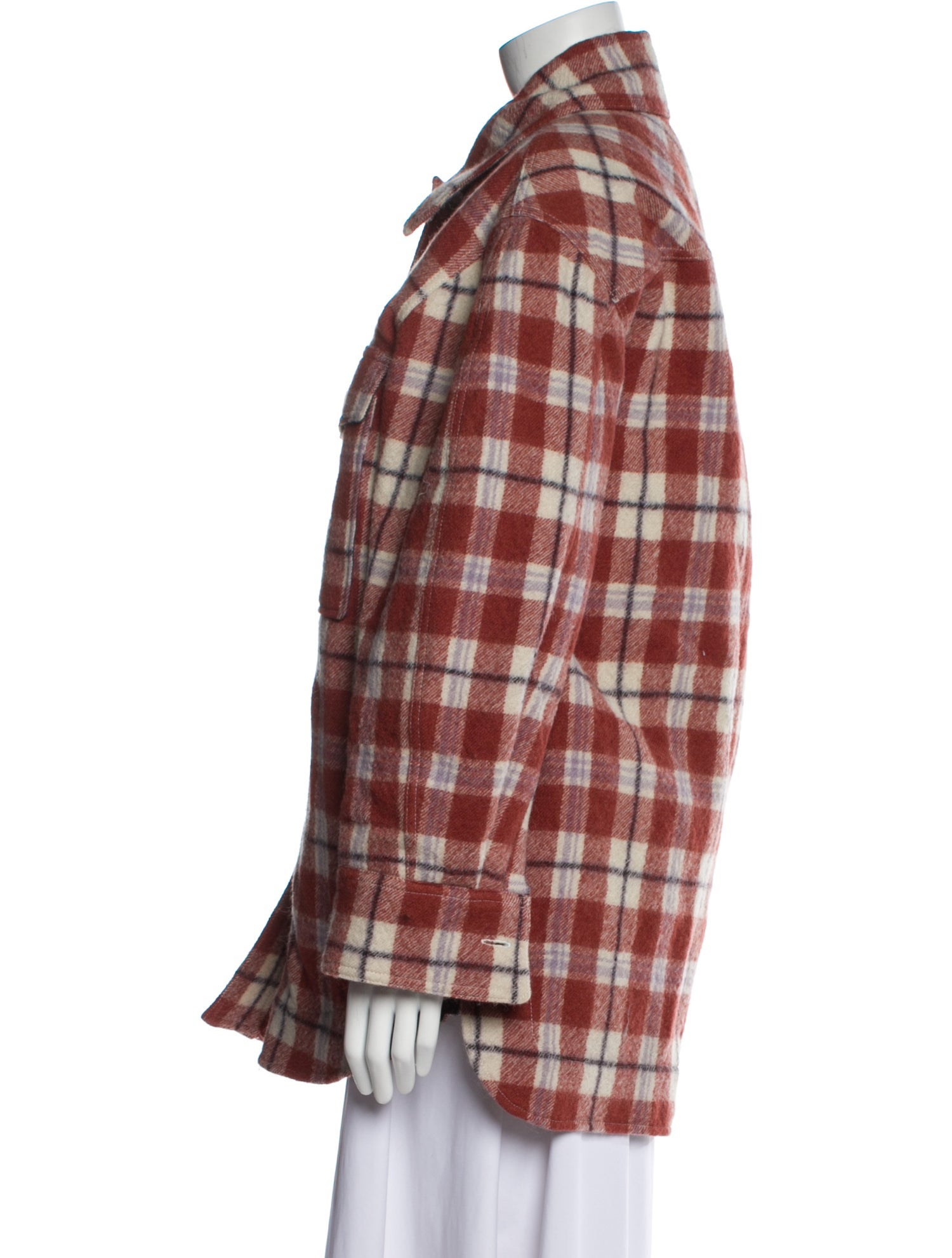 Étoile Isabel Marant Wool Plaid Print Coat