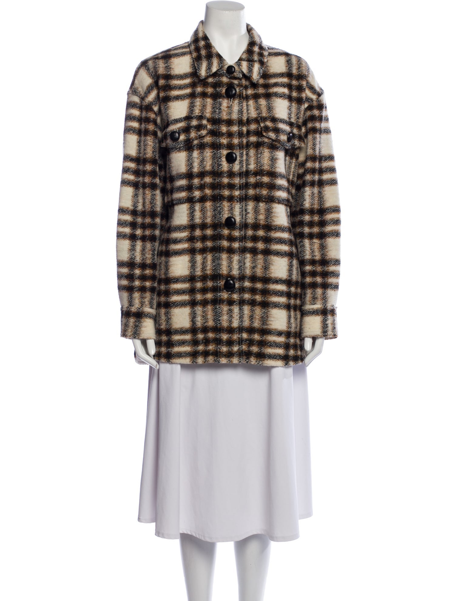 Étoile Isabel Marant Wool Plaid Print Coat