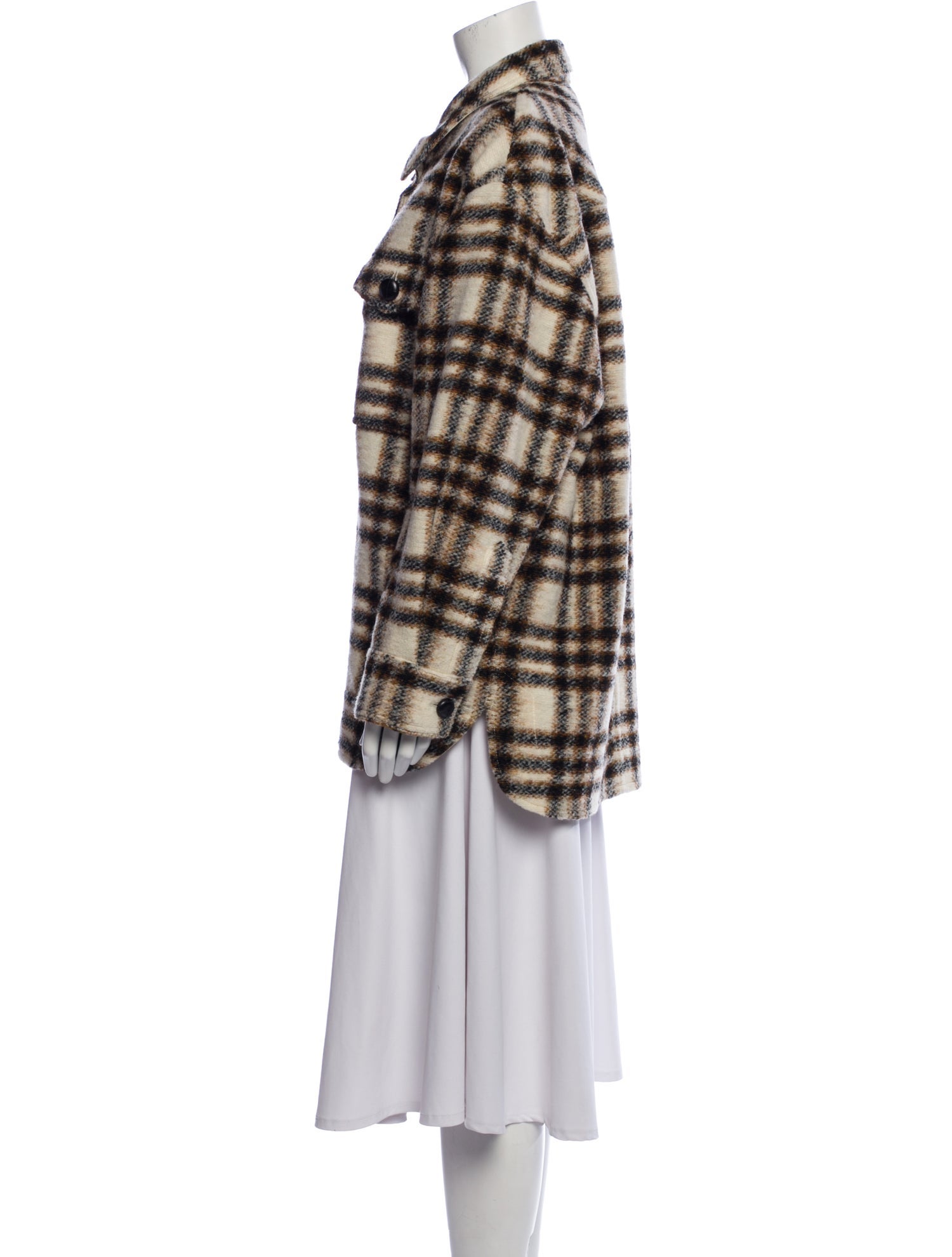 Étoile Isabel Marant Wool Plaid Print Coat
