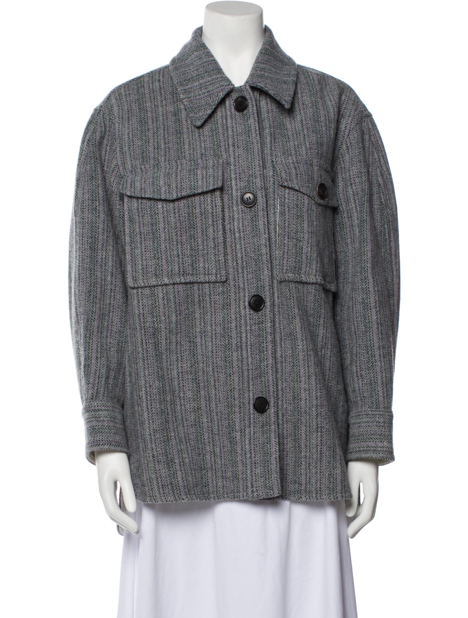 Étoile Isabel Marant Virgin Wool Striped Coat