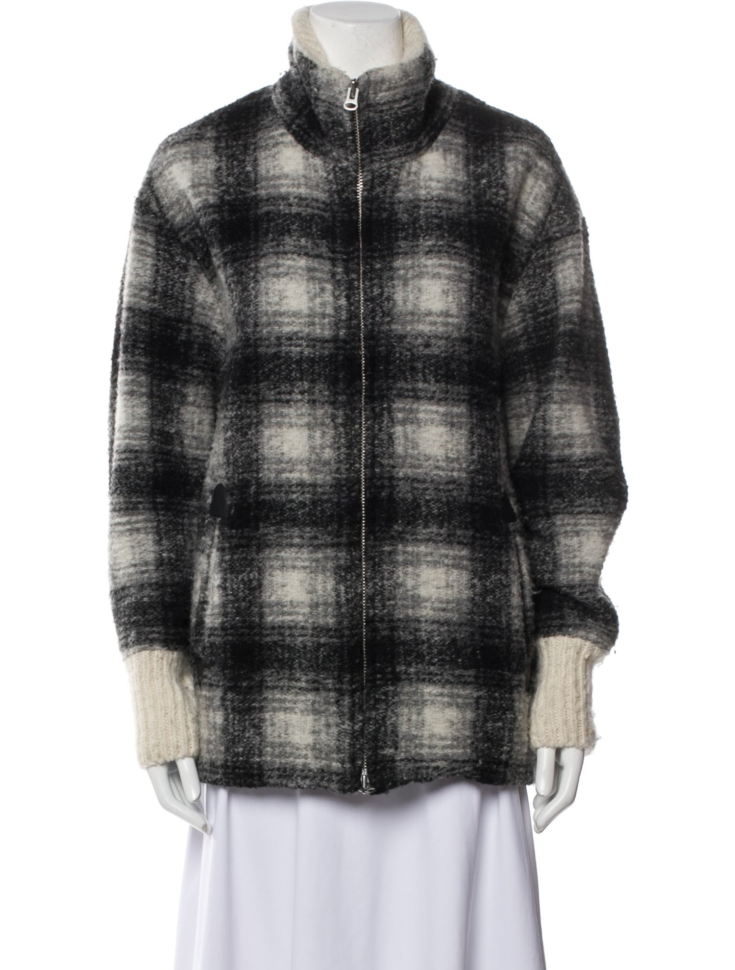 Étoile Isabel Marant Wool Plaid Print Coat