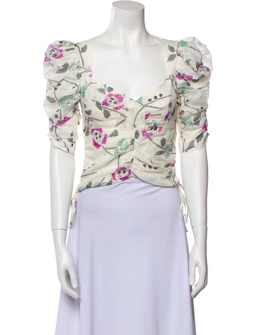 Étoile Isabel Marant Floral Print V-Neck Crop Top