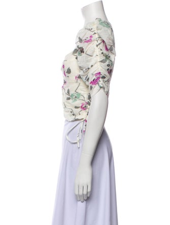Étoile Isabel Marant Floral Print V-Neck Crop Top