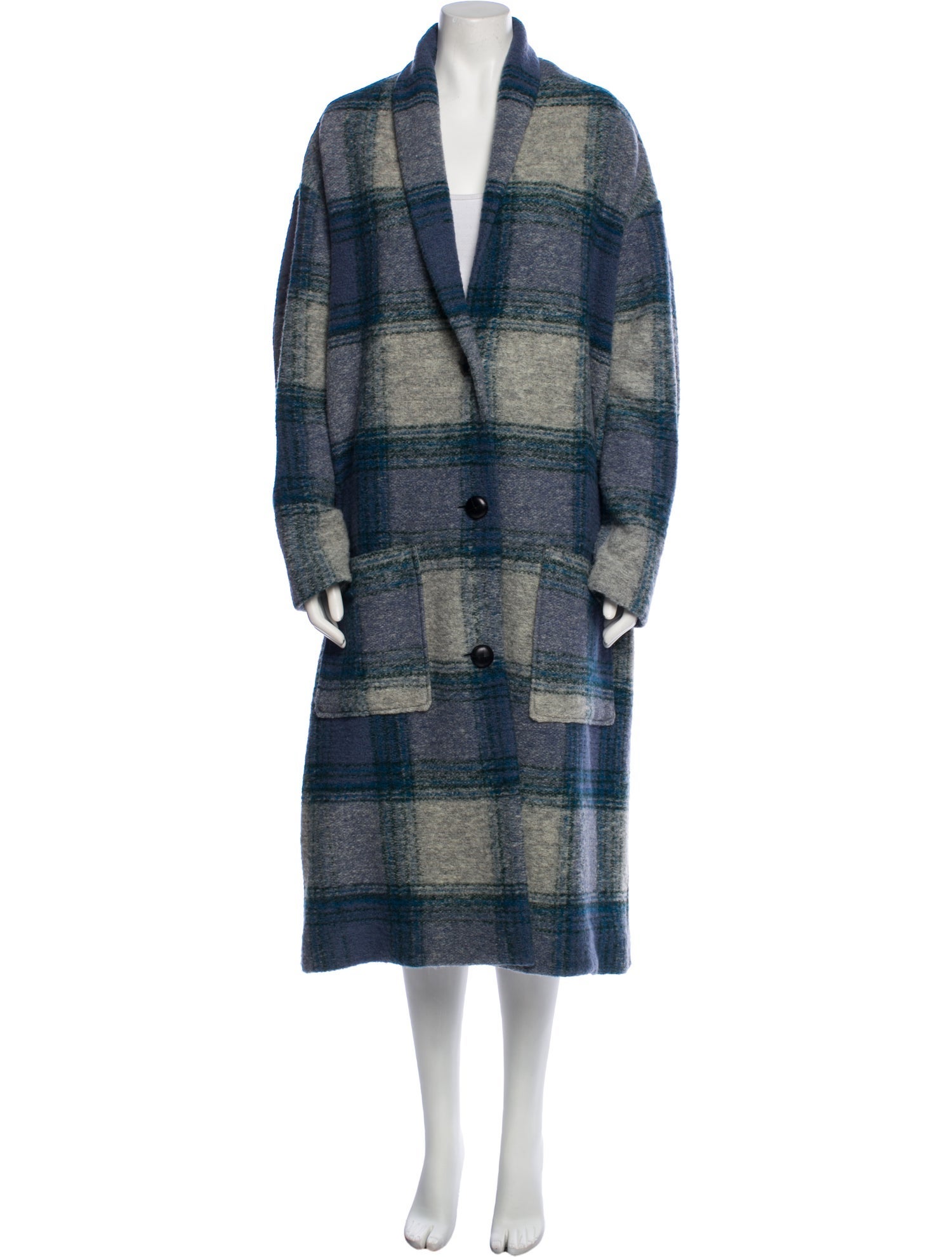 Étoile Isabel Marant Wool Plaid Print Coat