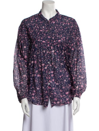 Étoile Isabel Marant Floral Print Long Sleeve Blouse