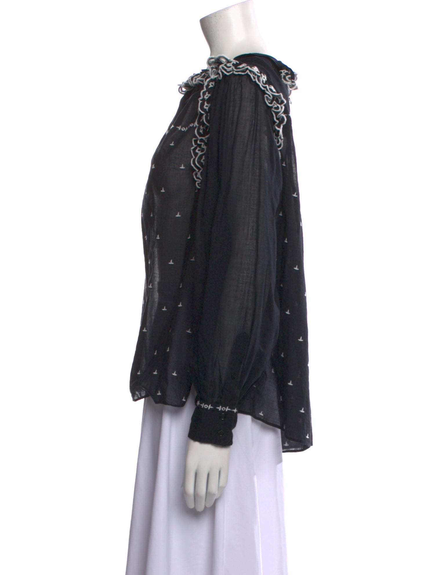 Étoile Isabel Marant Bateau Neckline Long Sleeve Blouse