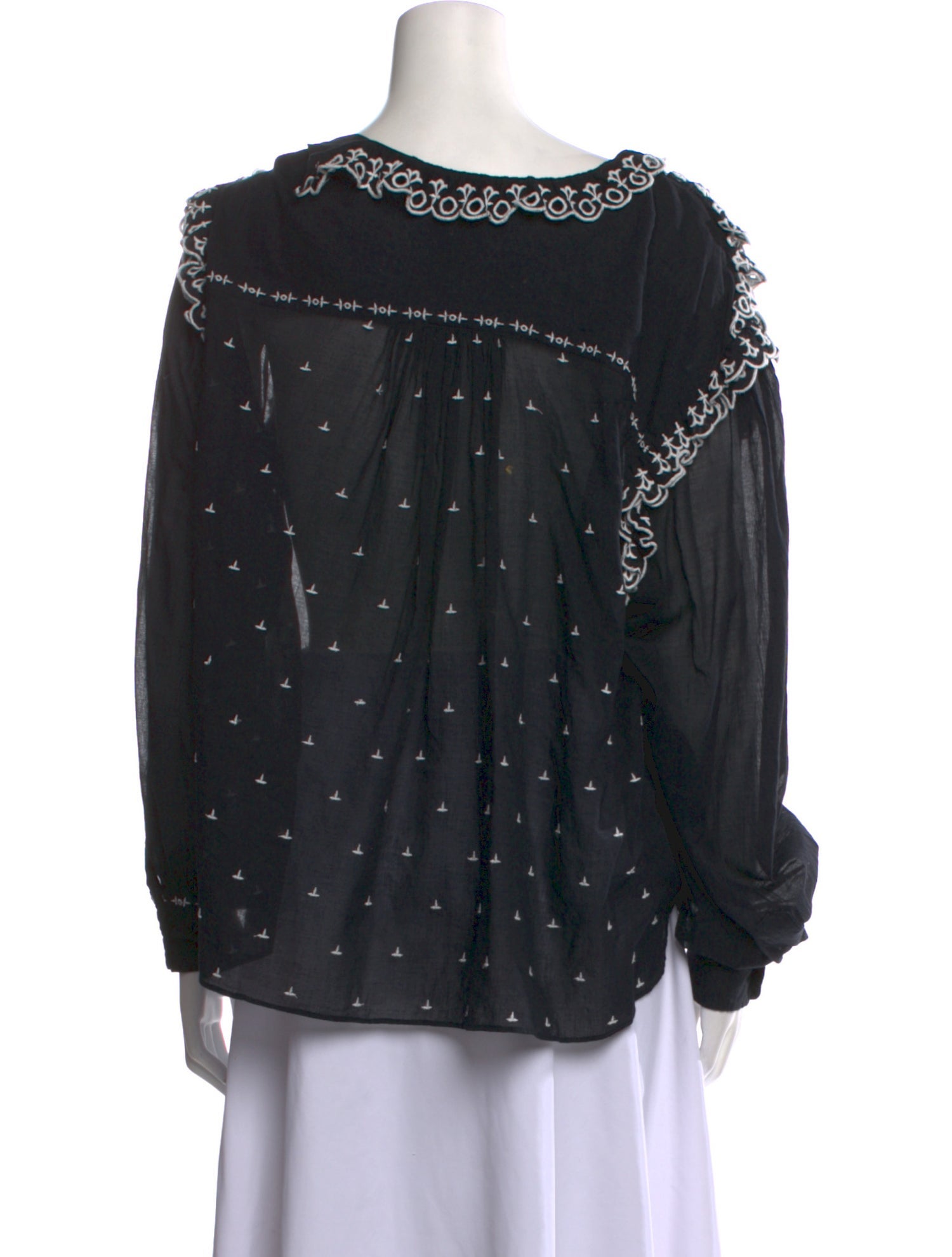 Étoile Isabel Marant Bateau Neckline Long Sleeve Blouse