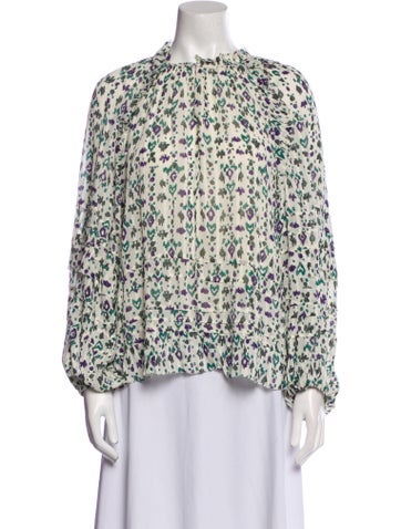Étoile Isabel Marant Tops Printed Mock Neck Blouse Us6, Fr38 | M