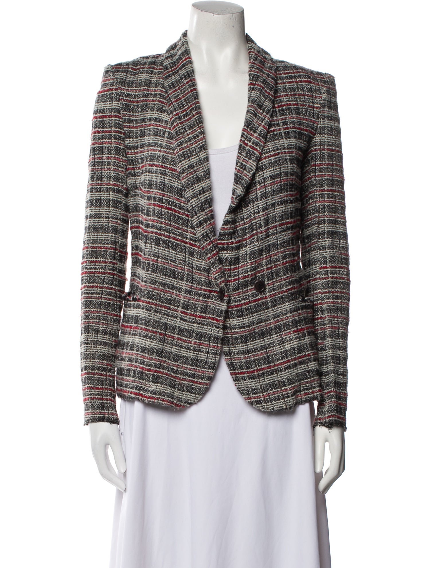 Étoile Isabel Marant Tweed Plaid Print Blazer