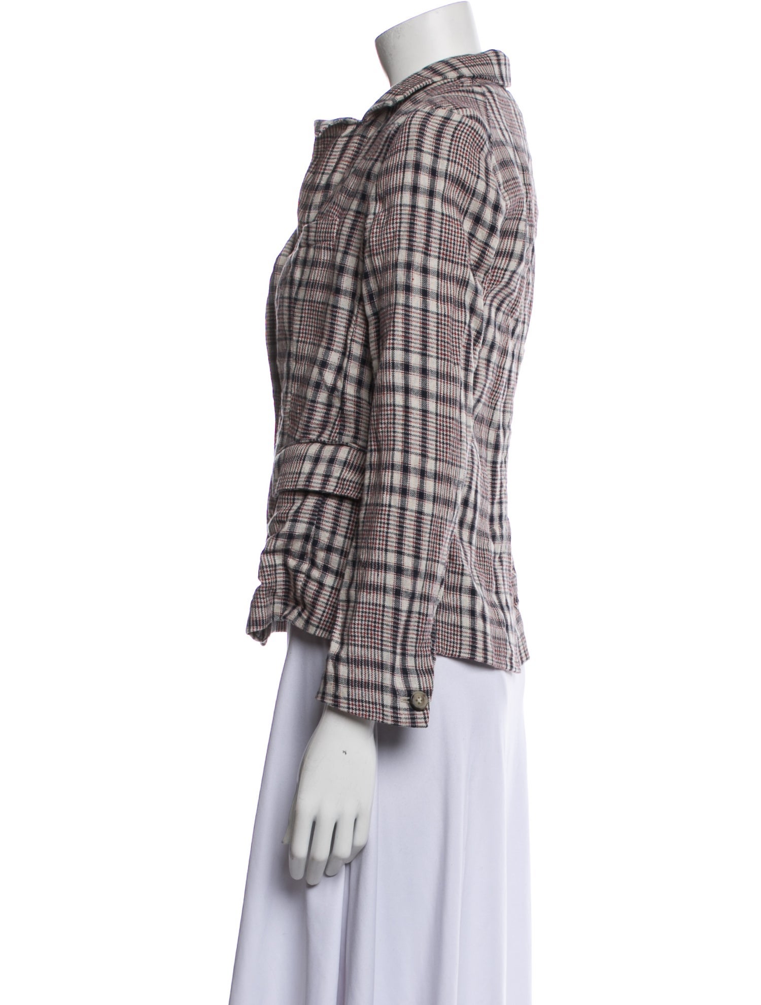 Étoile Isabel Marant Linen Plaid Print Blazer