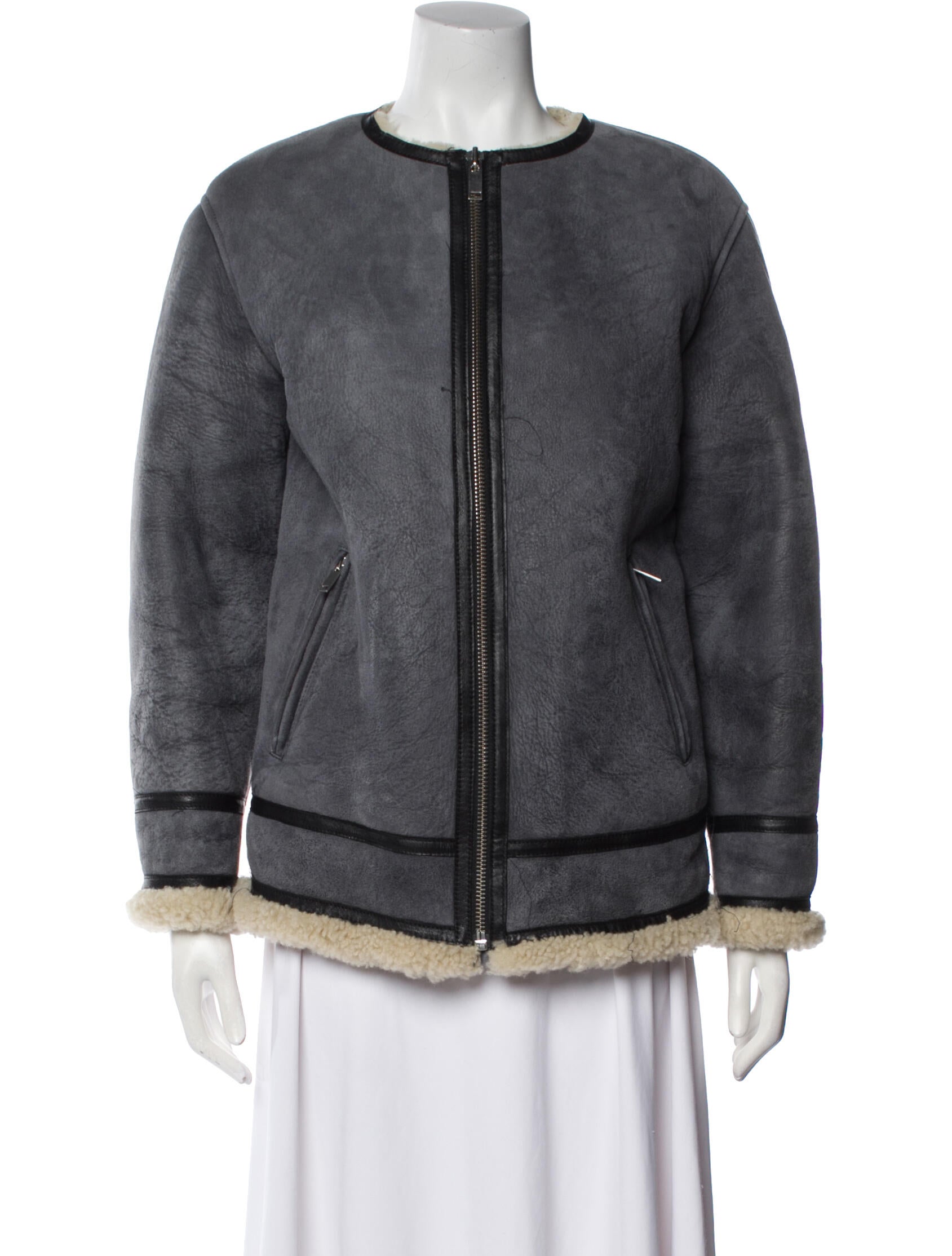 Étoile Isabel Marant Leather Faux Fur Jacket