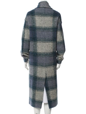 Étoile Isabel Marant Wool Plaid Print Peacoat