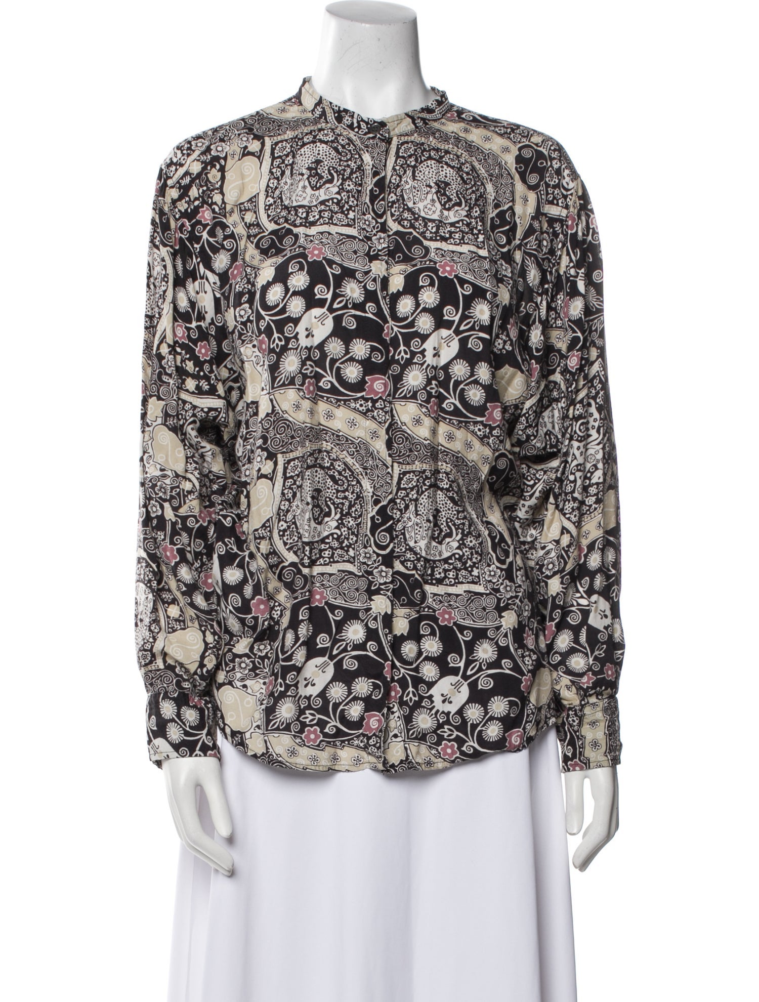 Étoile Isabel Marant Floral Print Mock Neck Blouse