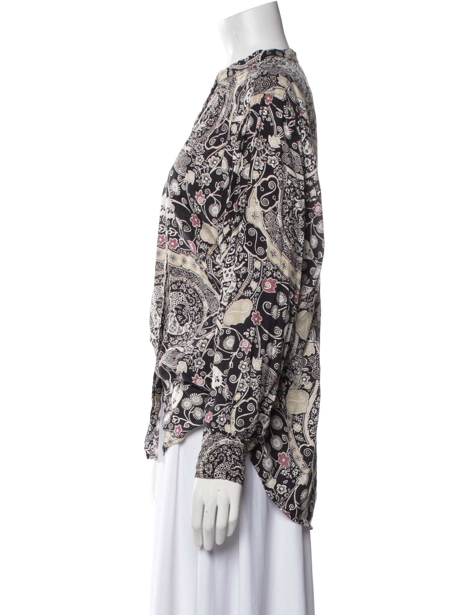 Étoile Isabel Marant Floral Print Mock Neck Blouse
