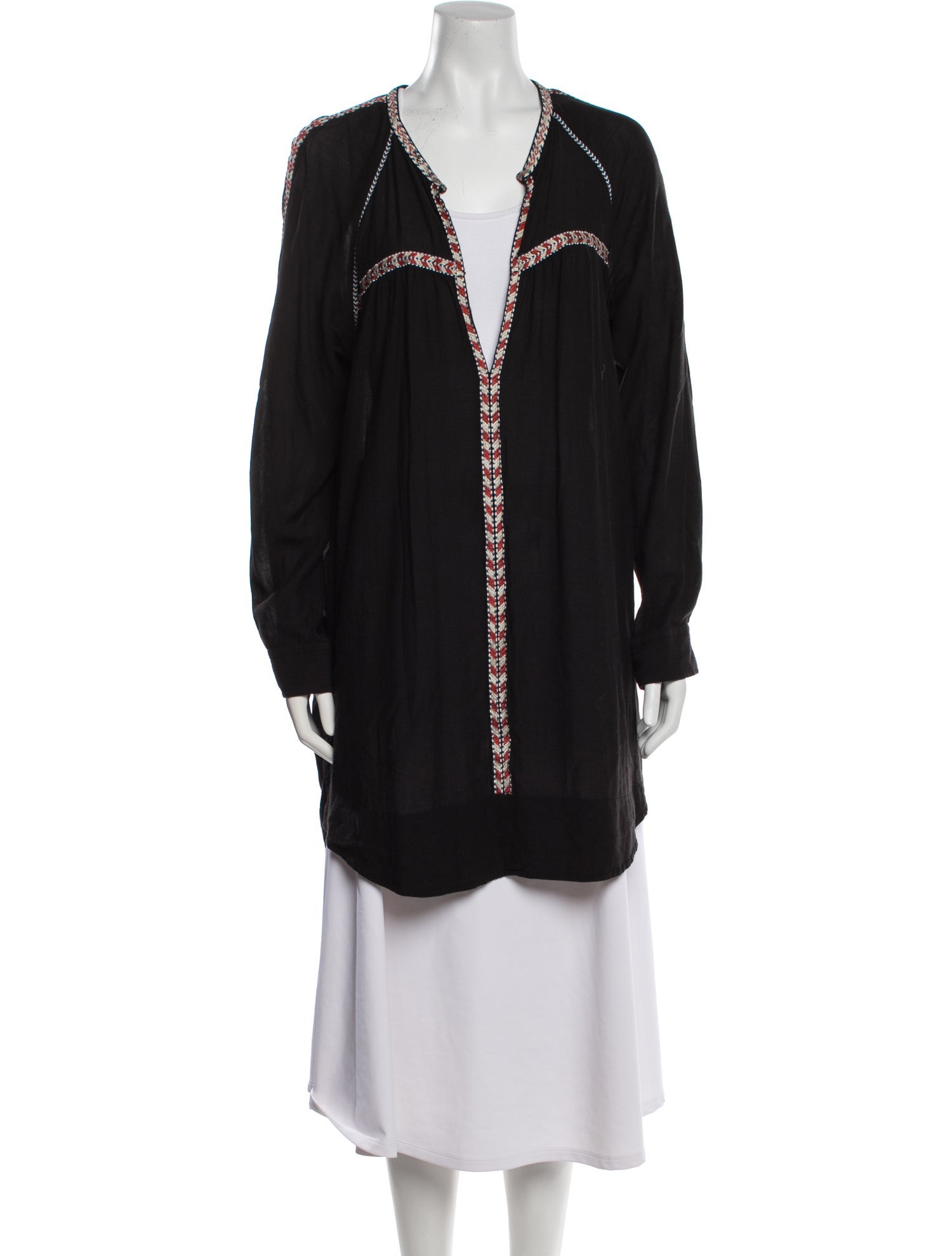 Étoile Isabel Marant Plunge Neckline Long Sleeve Tunic