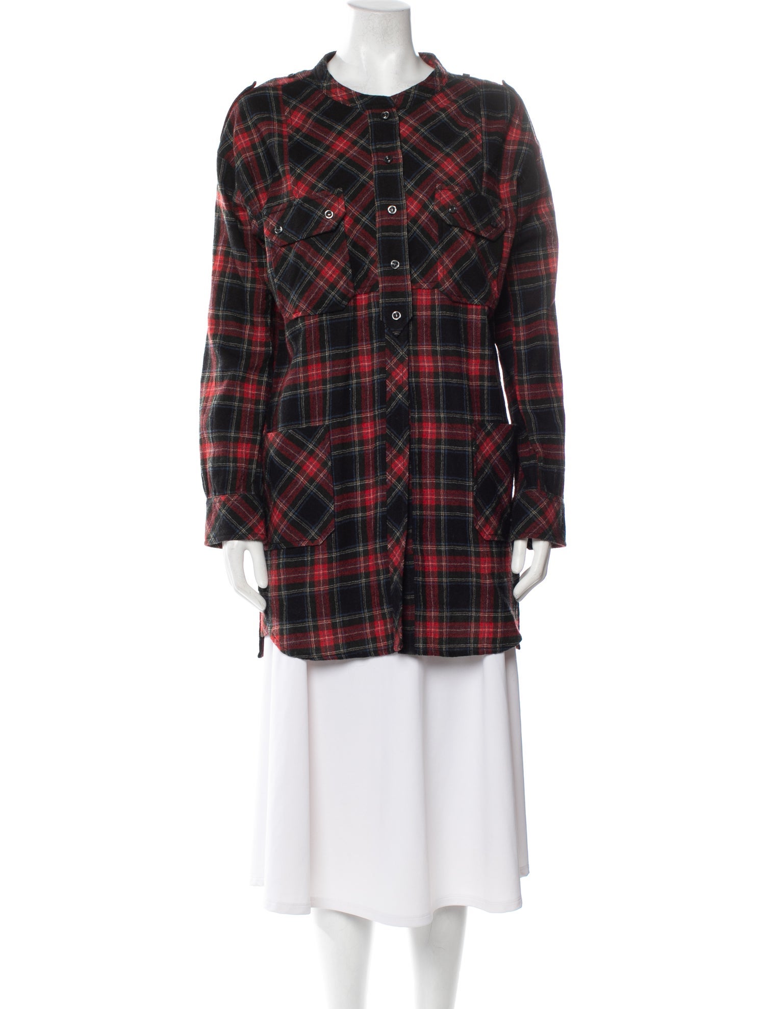 Étoile Isabel Marant Virgin Wool Plaid Print Tunic