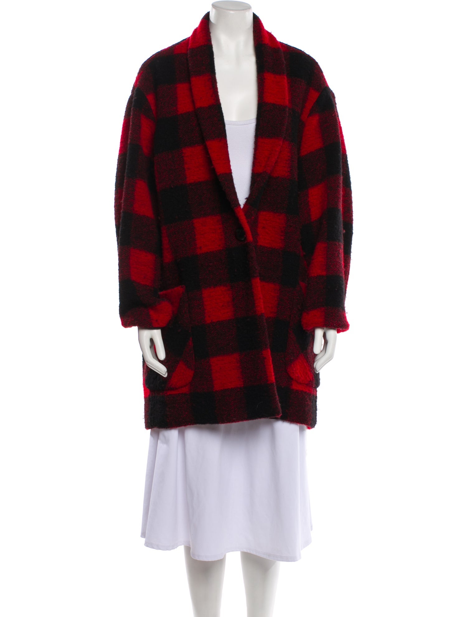 Étoile Isabel Marant Wool Plaid Print Coat