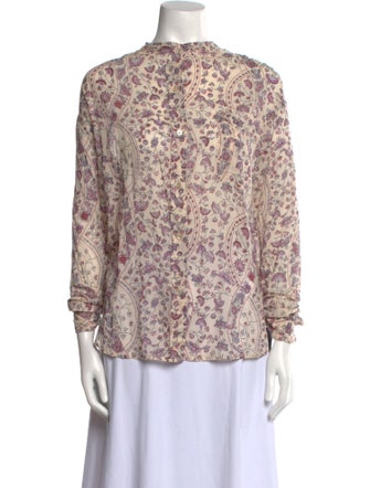 Étoile Isabel Marant Floral Print Mock Neck Blouse