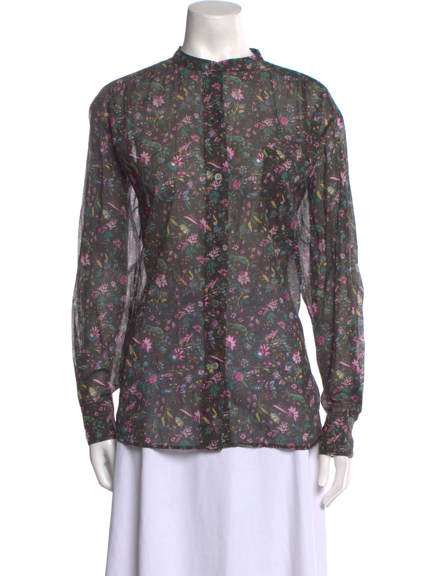 Étoile Isabel Marant Floral Print Mock Neck Blouse