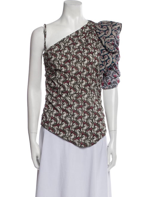 Étoile Isabel Marant Floral Print One-Shoulder Blouse
