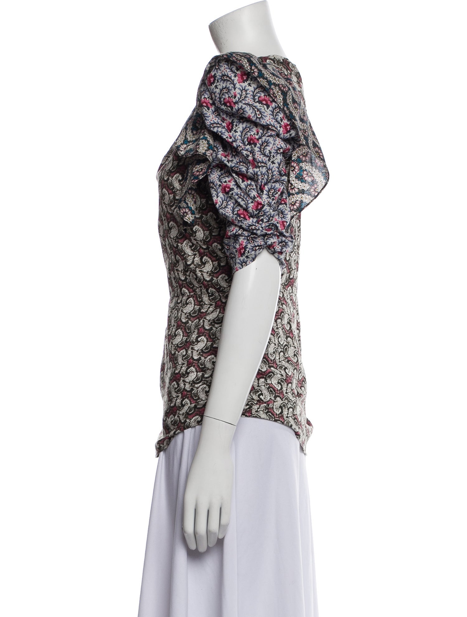 Étoile Isabel Marant Floral Print One-Shoulder Blouse