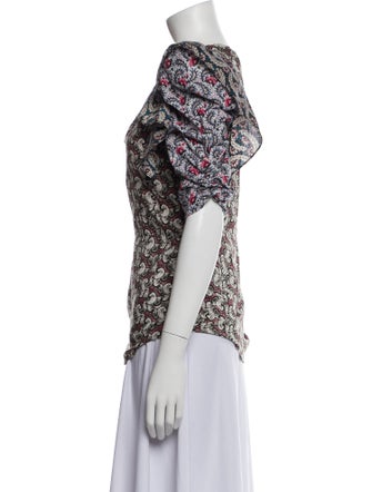 Étoile Isabel Marant Floral Print One-Shoulder Blouse