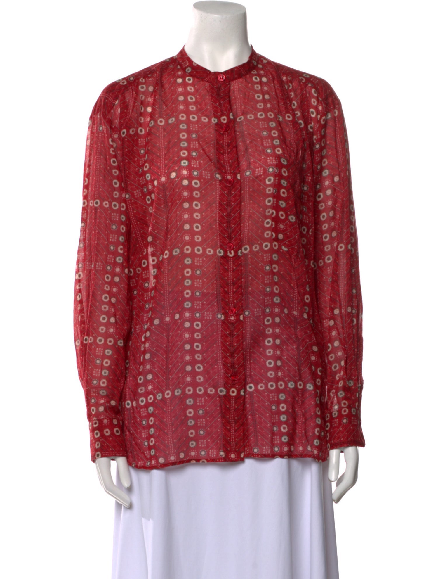 Étoile Isabel Marant Printed Long Sleeve Button-Up Top