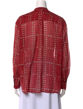 Étoile Isabel Marant Printed Long Sleeve Button-Up Top