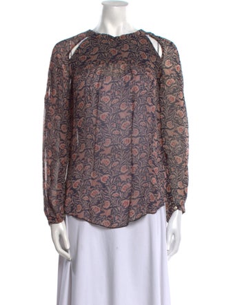 Étoile Isabel Marant Floral Print Crew Neck Blouse