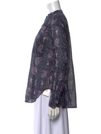Étoile Isabel Marant Floral Print Mock Neck Blouse