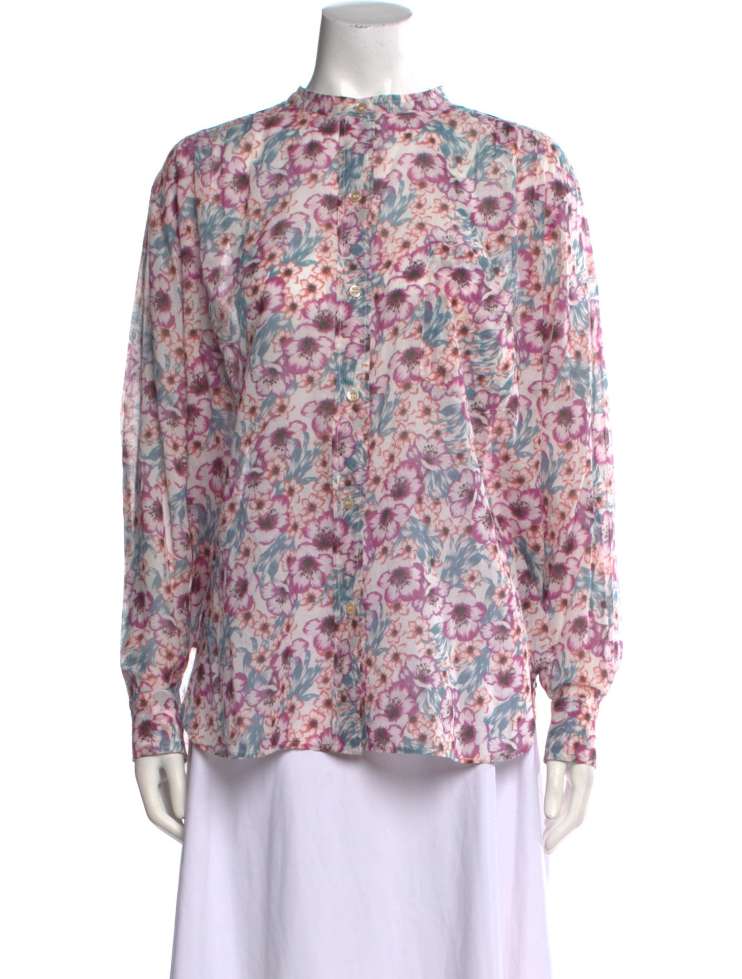 Étoile Isabel Marant Floral Print Mock Neck Blouse