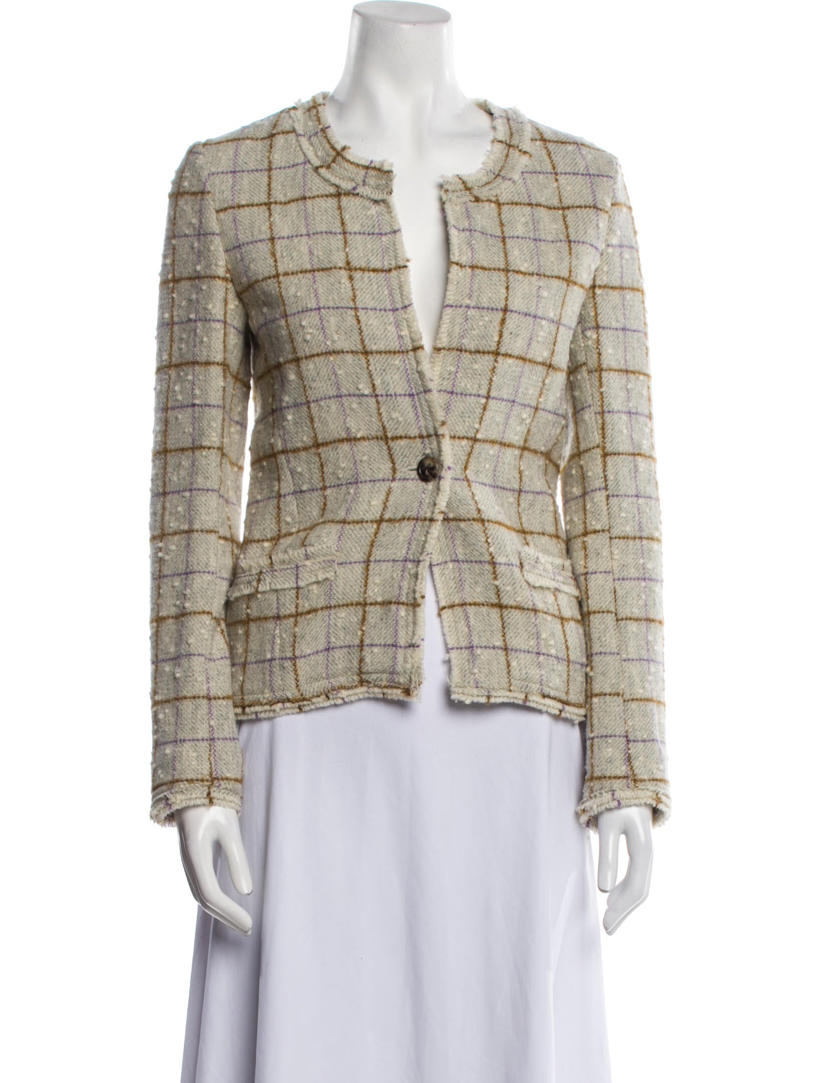 Étoile Isabel Marant Wool Plaid Print Blazer