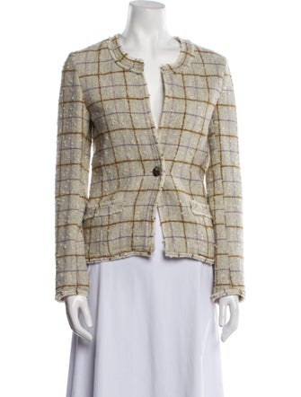 Étoile Isabel Marant Wool Plaid Print Blazer