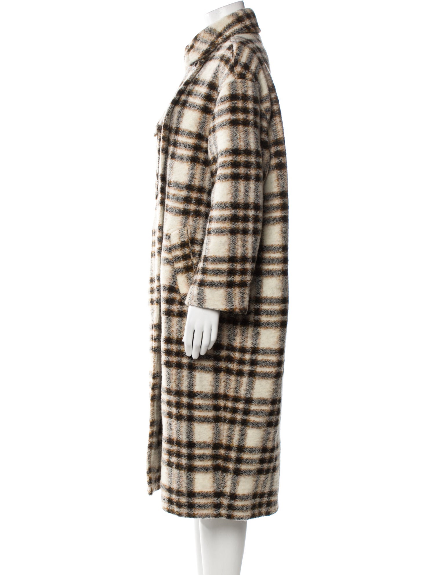 Étoile Isabel Marant Wool Plaid Print Coat