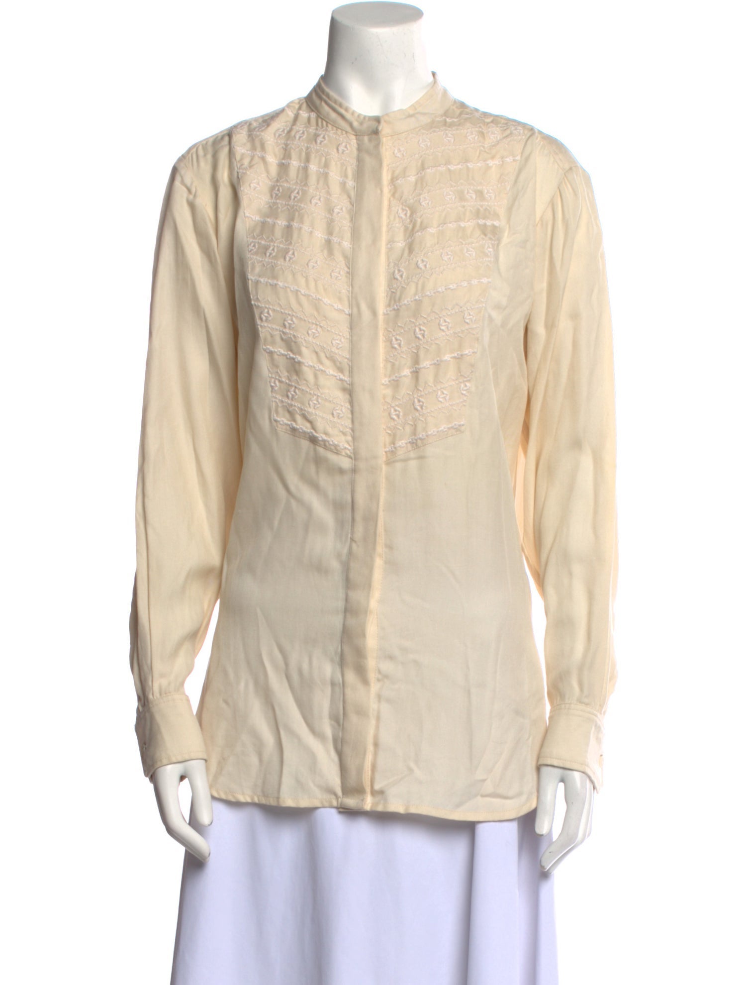 Étoile Isabel Marant Mock Neck Long Sleeve Button-Up Top