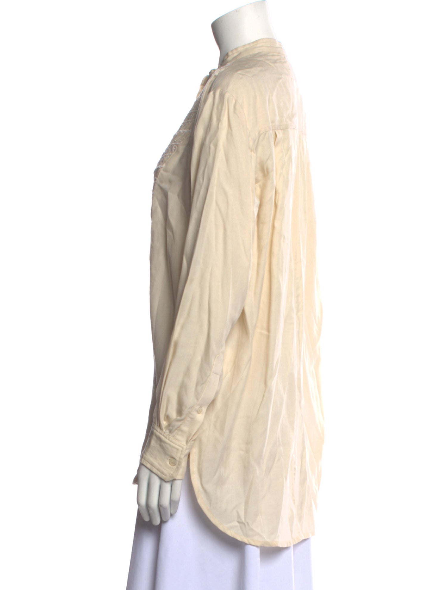 Étoile Isabel Marant Mock Neck Long Sleeve Button-Up Top