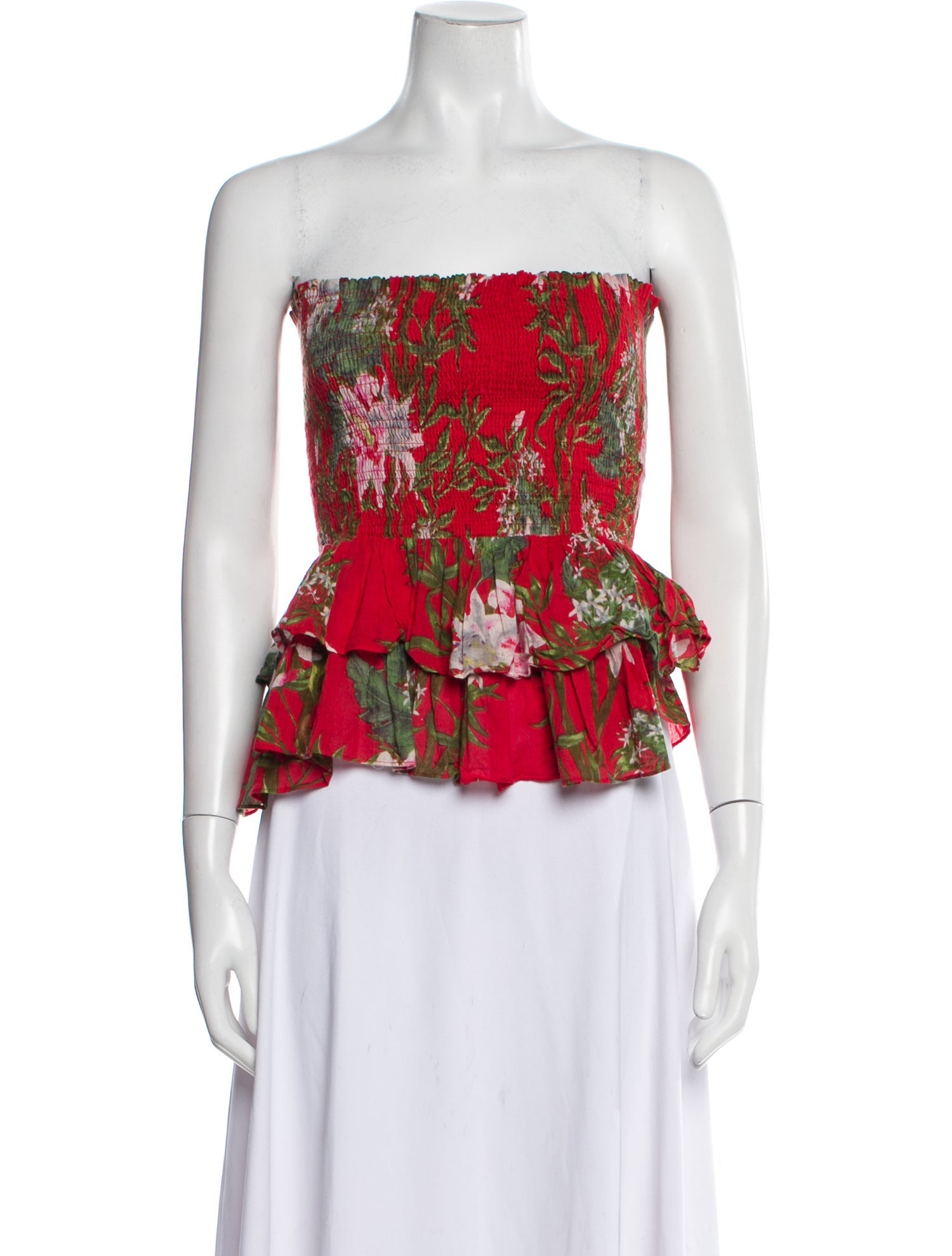 Étoile Isabel Marant Floral Print Strapless Crop Top