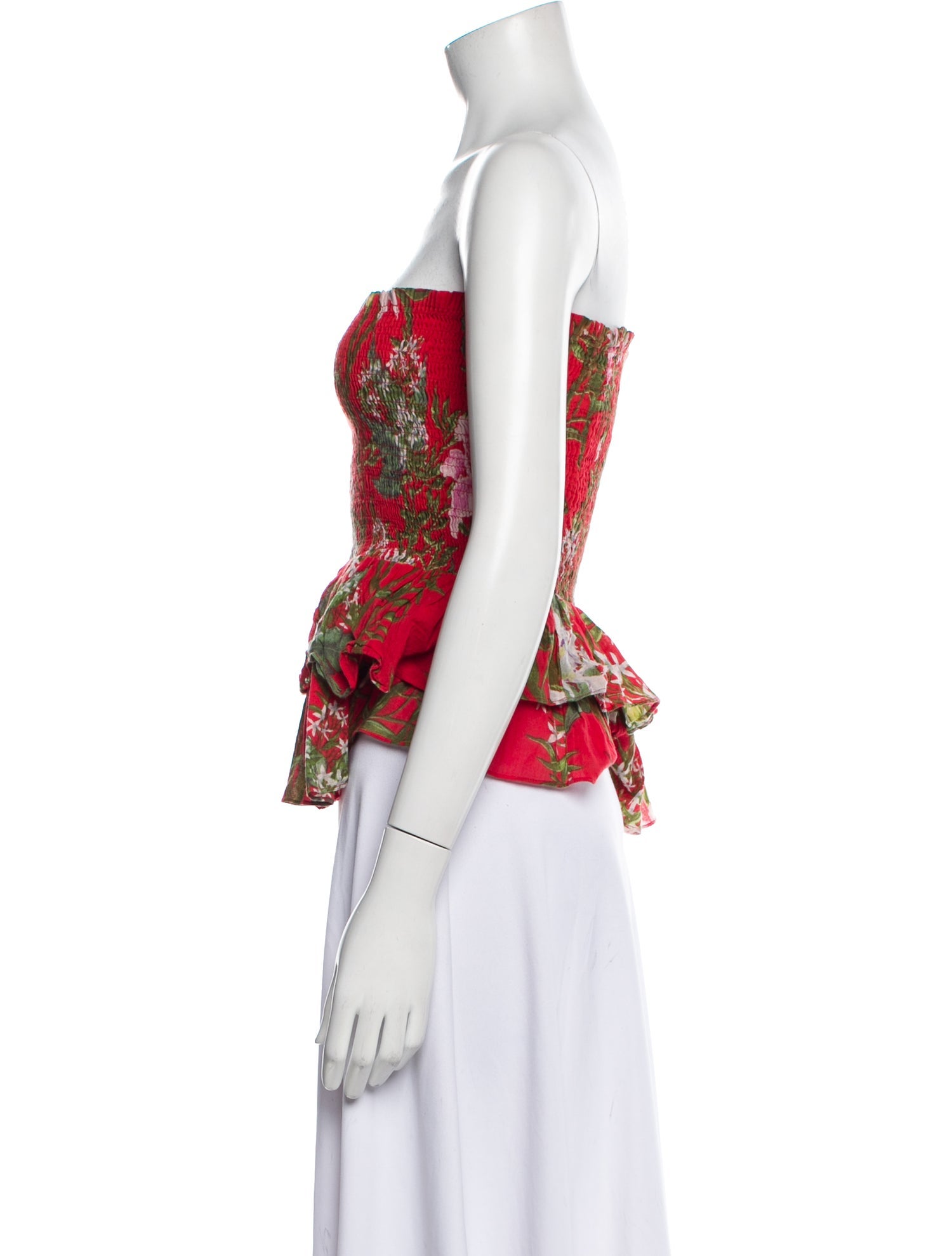 Étoile Isabel Marant Floral Print Strapless Crop Top