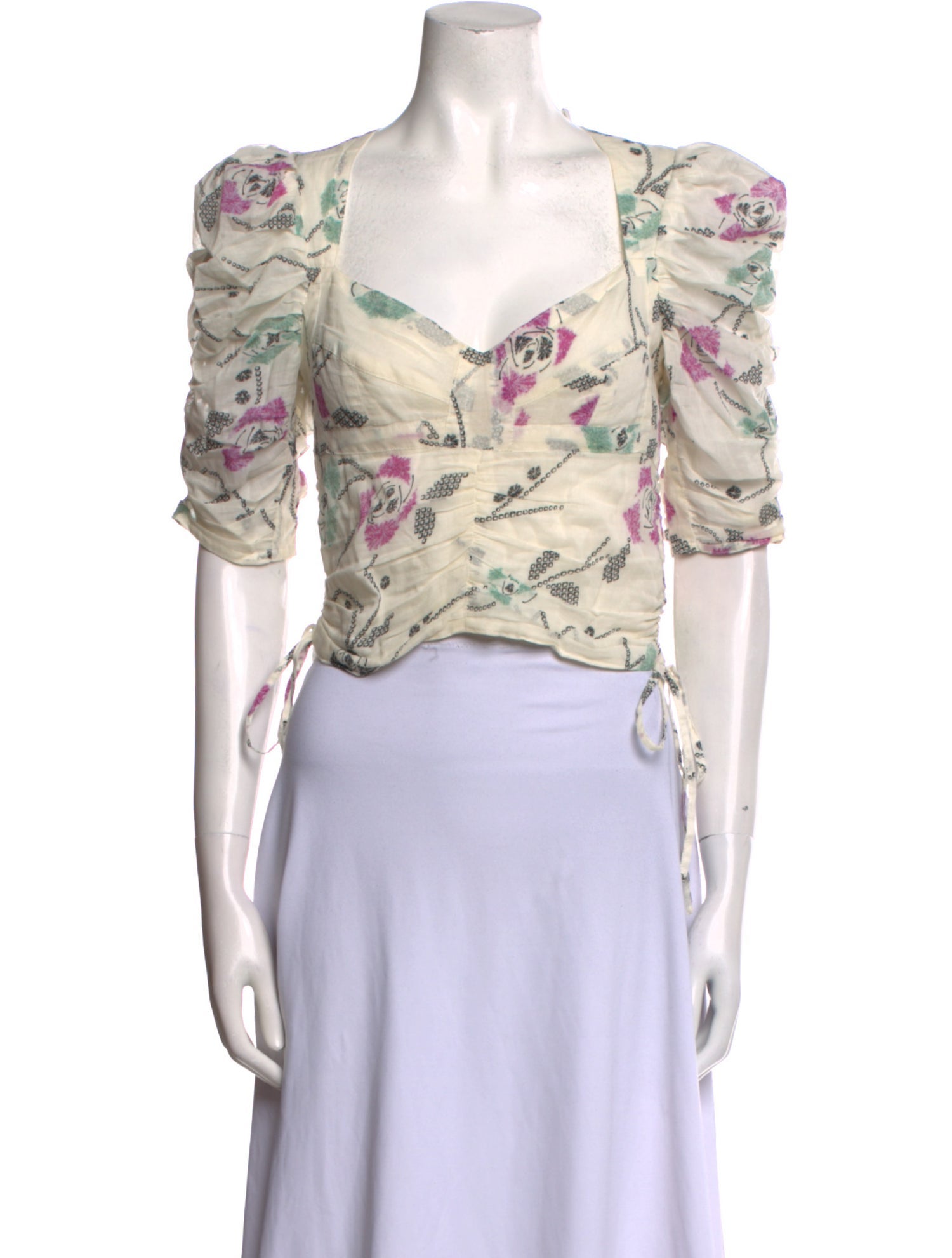 Étoile Isabel Marant Floral Print V-Neck Crop Top