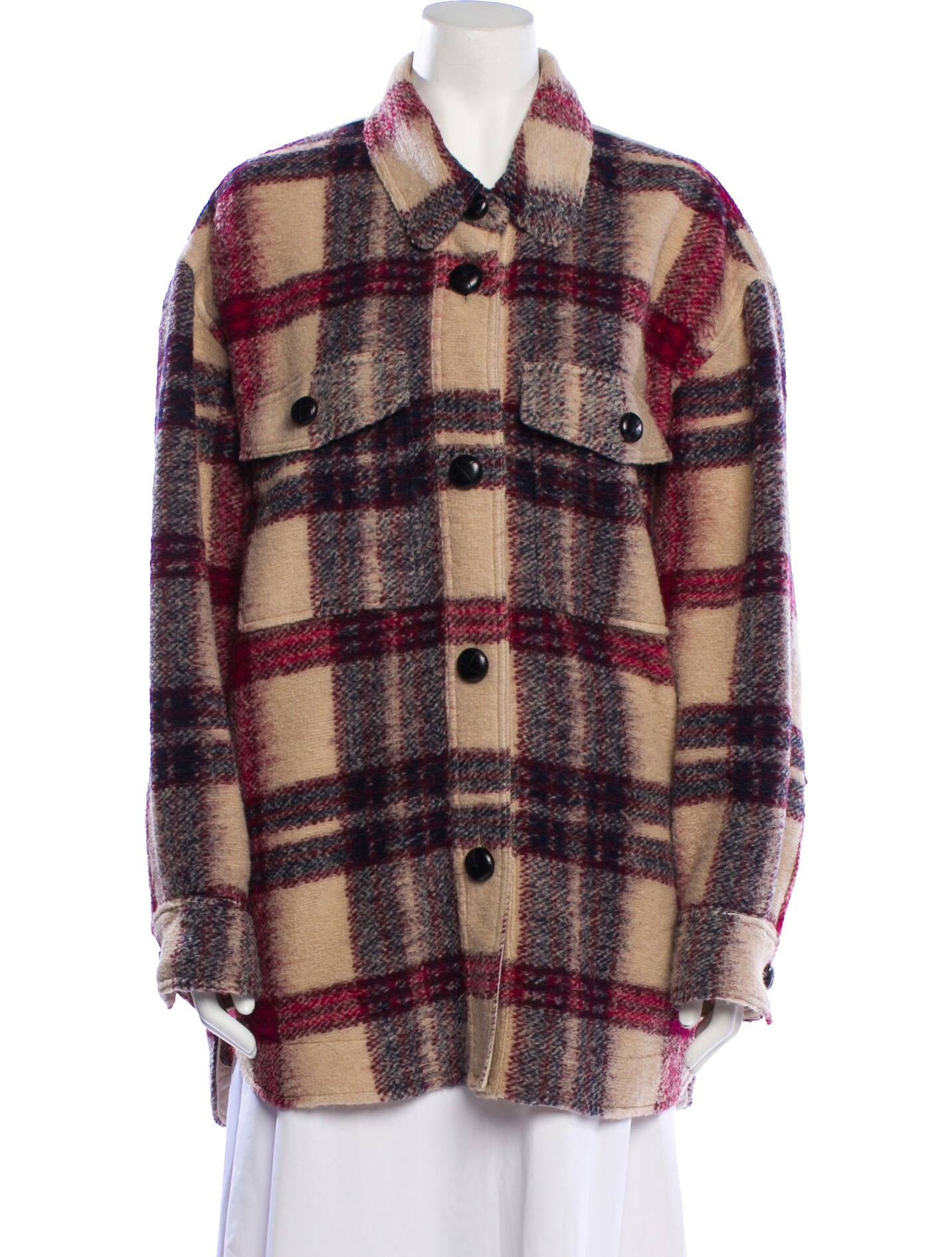 Étoile Isabel Marant Wool Plaid Print Coat