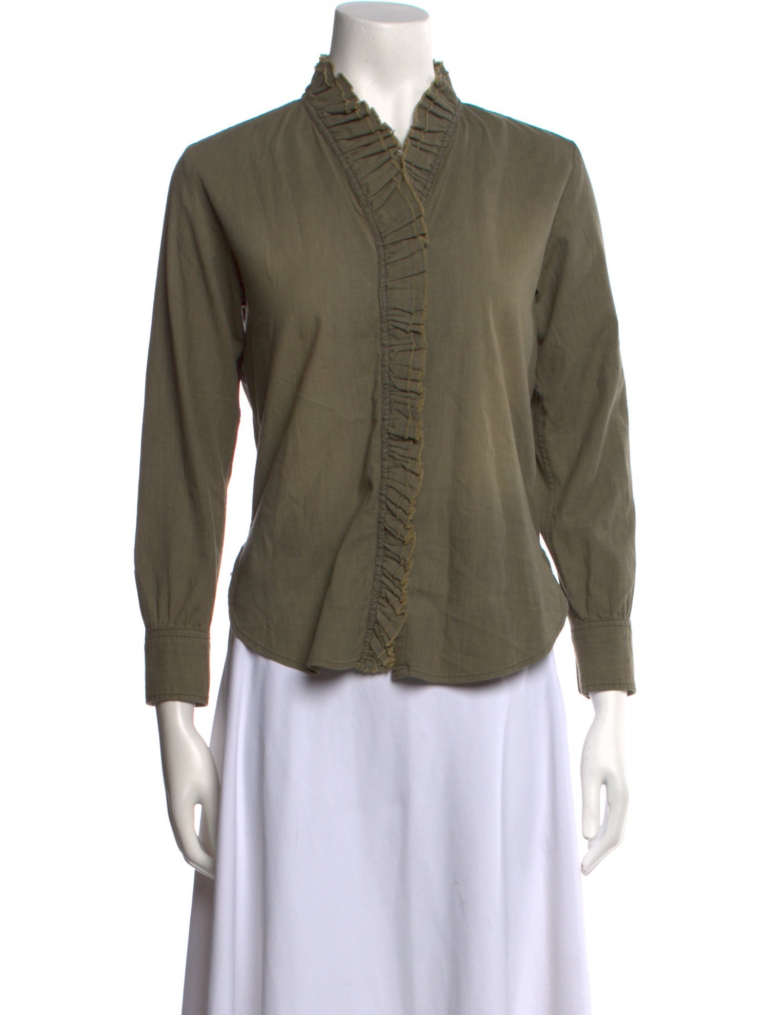 Étoile Isabel Marant V-Neck Long Sleeve Button-Up Top