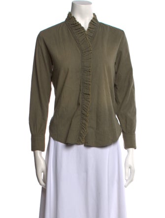 Étoile Isabel Marant V-Neck Long Sleeve Button-Up Top