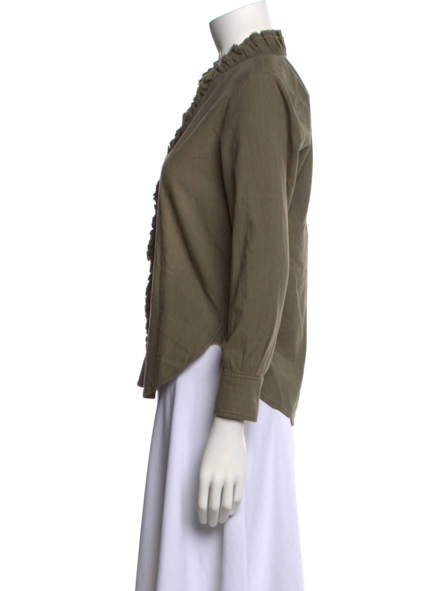 Étoile Isabel Marant V-Neck Long Sleeve Button-Up Top