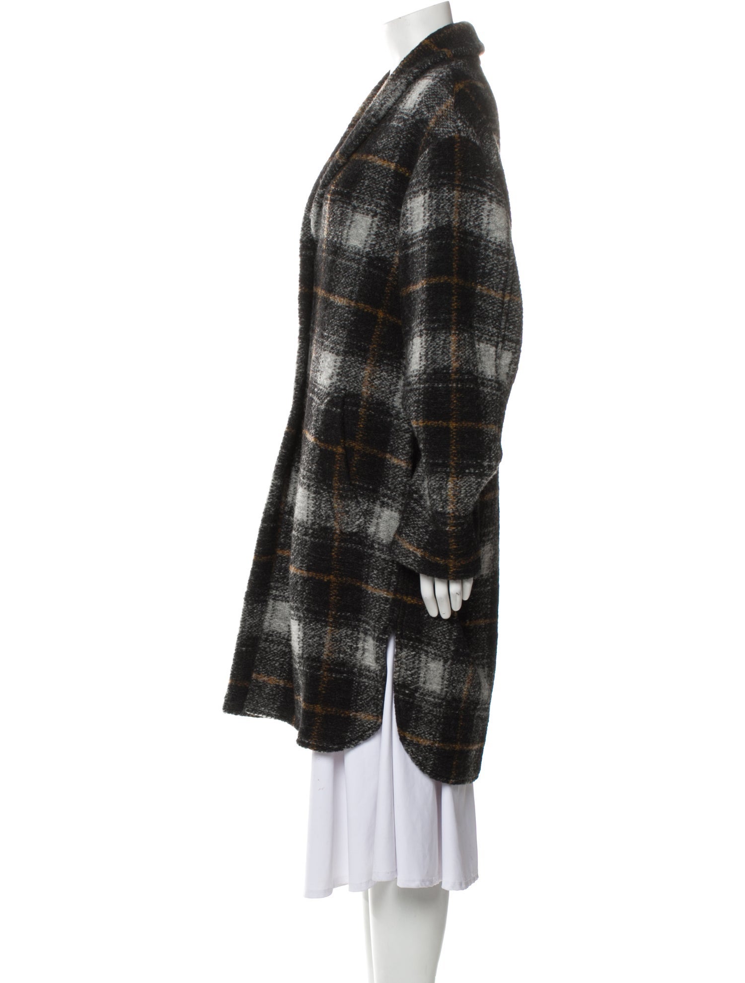 Étoile Isabel Marant Wool Plaid Print Coat