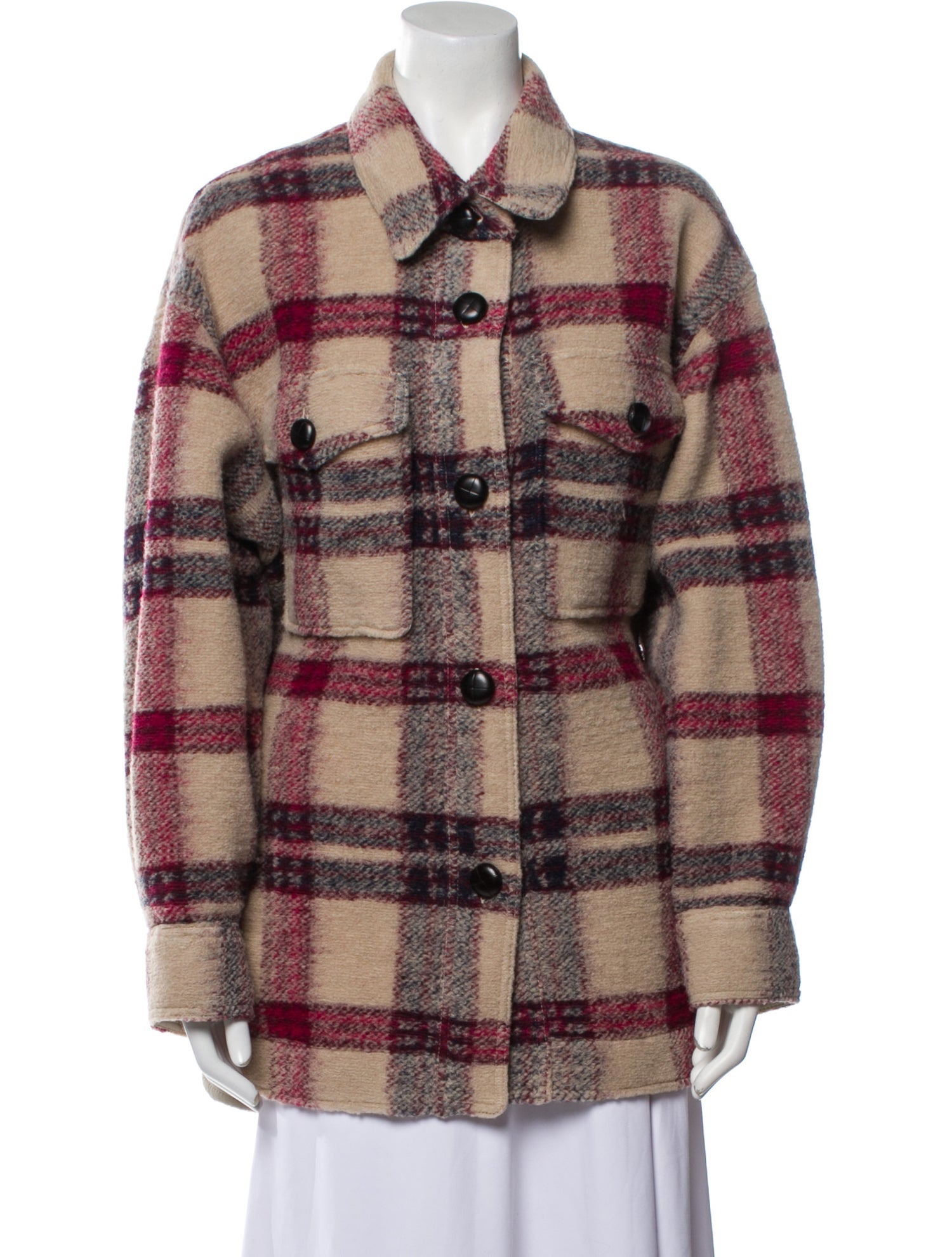 Étoile Isabel Marant Wool Plaid Print Coat