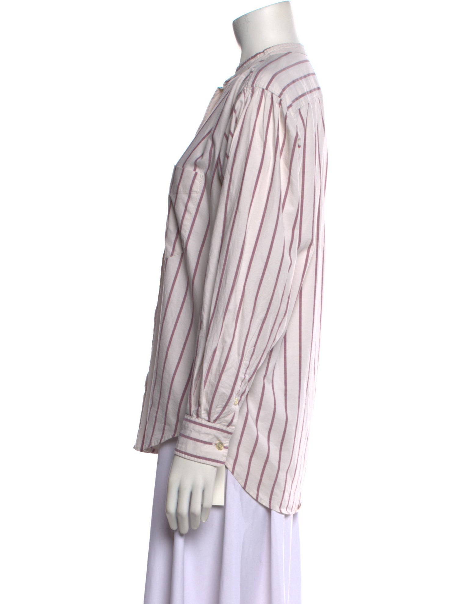 Étoile Isabel Marant Striped Mock Neck Button-Up Top
