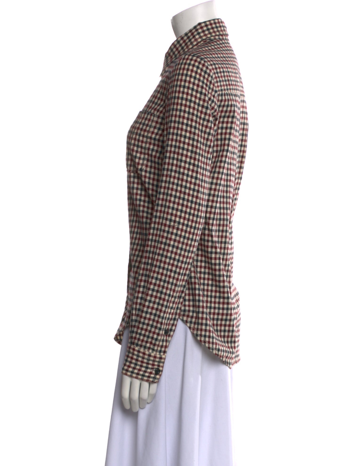 Étoile Isabel Marant Plaid Print Long Sleeve Button-Up Top