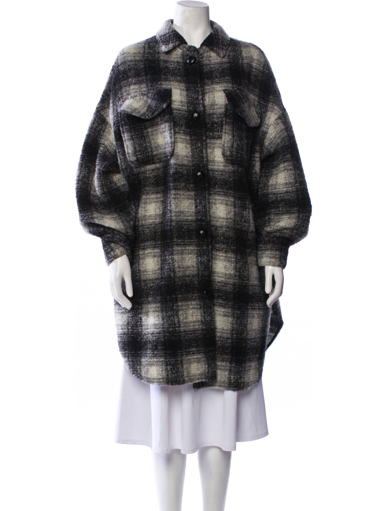 Étoile Isabel Marant Wool Plaid Print Coat