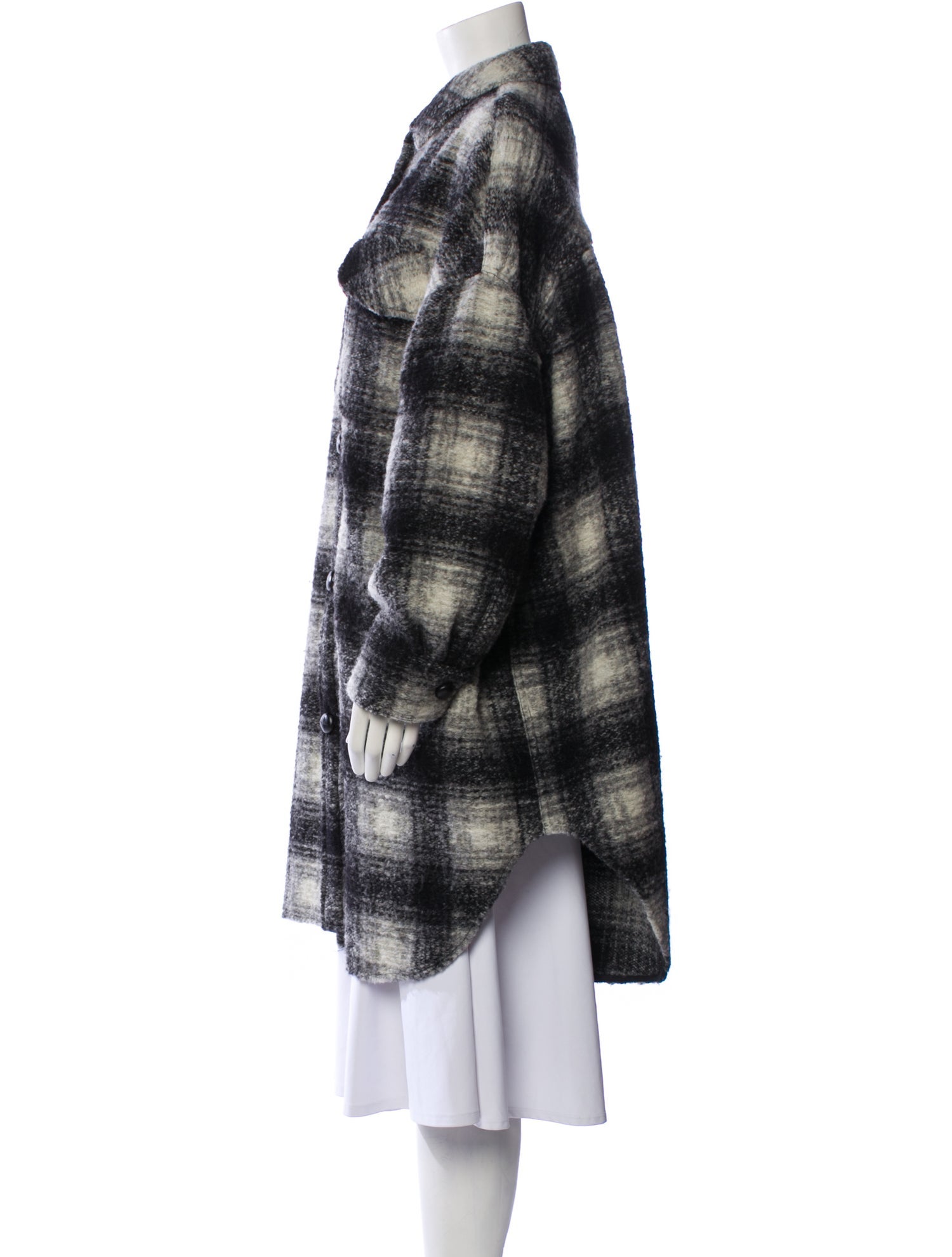 Étoile Isabel Marant Wool Plaid Print Coat